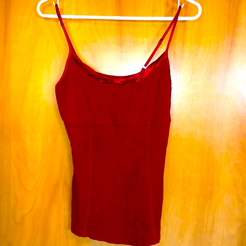 Guess Deep Red Tank with Satin Trim